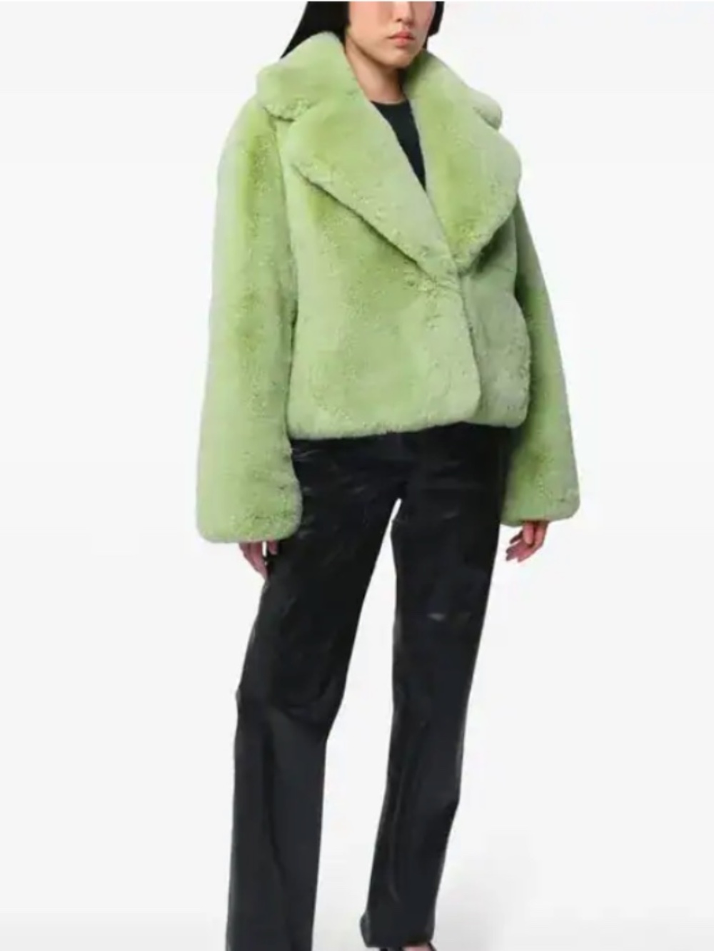Apparis Medium M Miller faux fur green jacket  - Picture 3 of 8